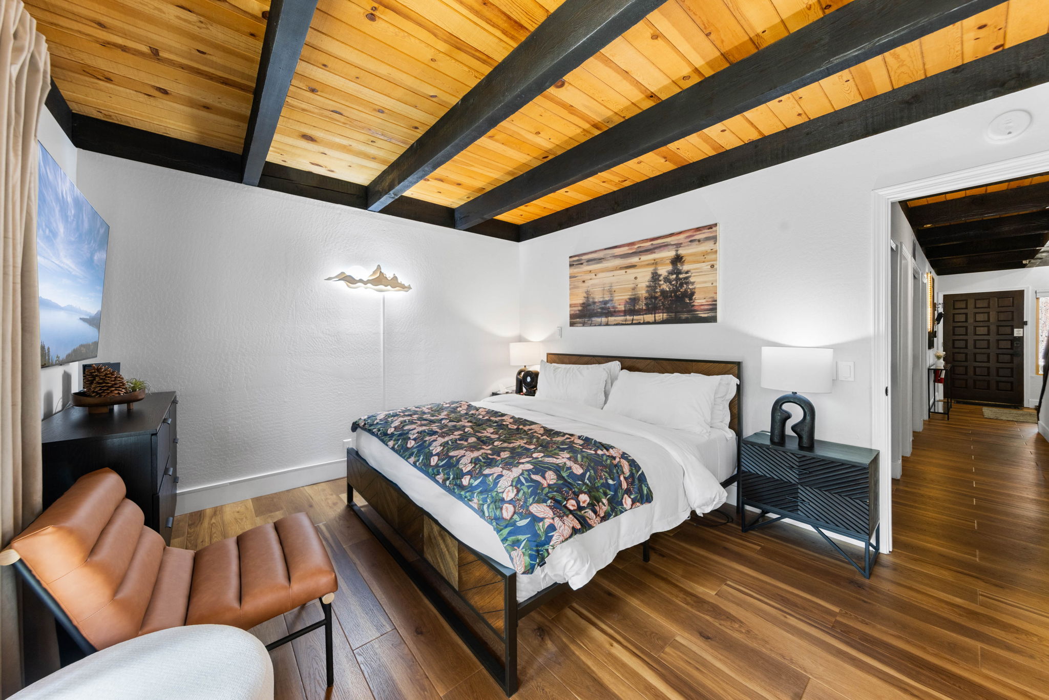 Cubs Manor primary bedroom after renovation