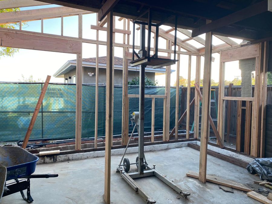 Framing the new addition