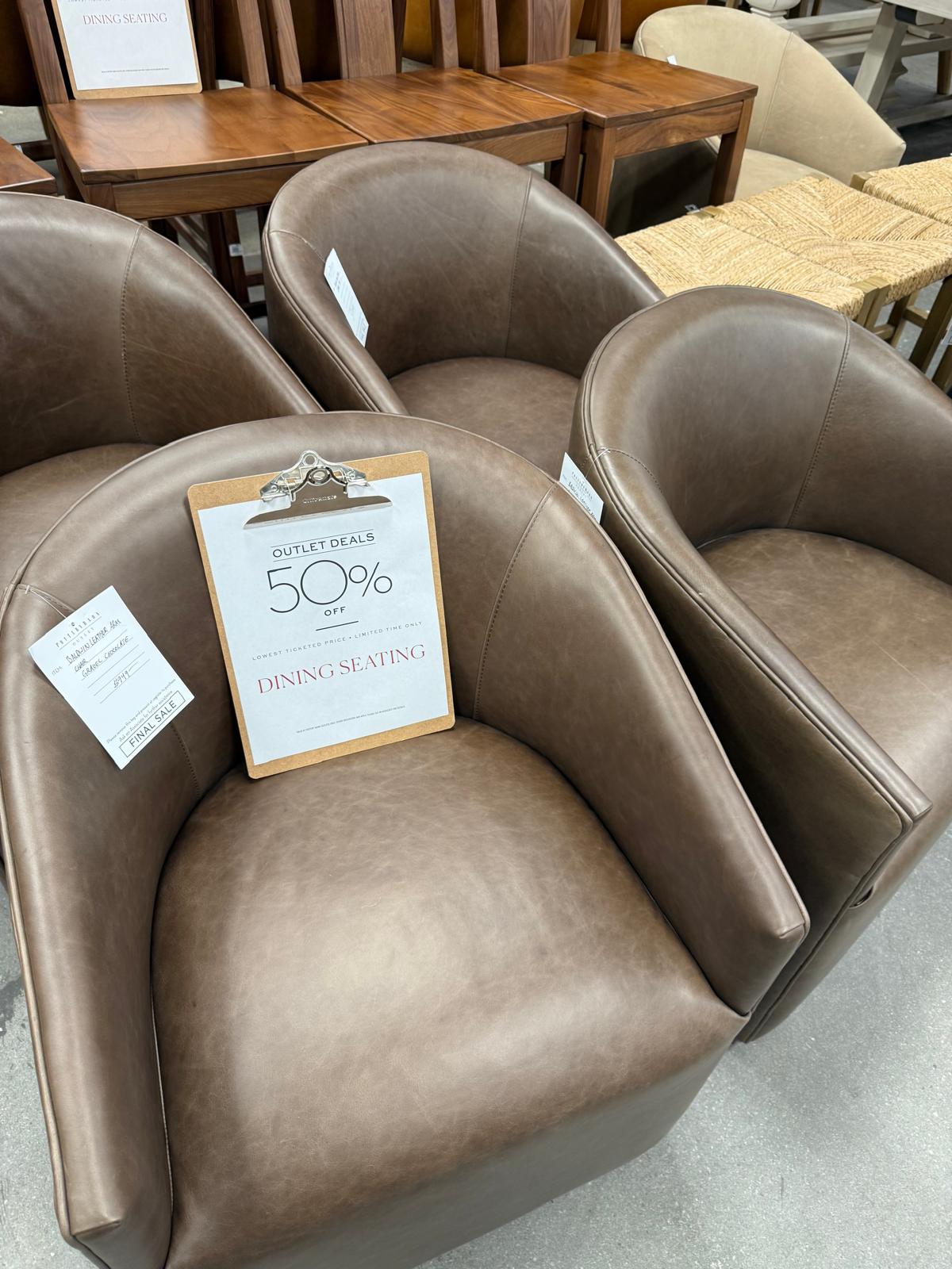 Sourcing leather chairs at an outlet