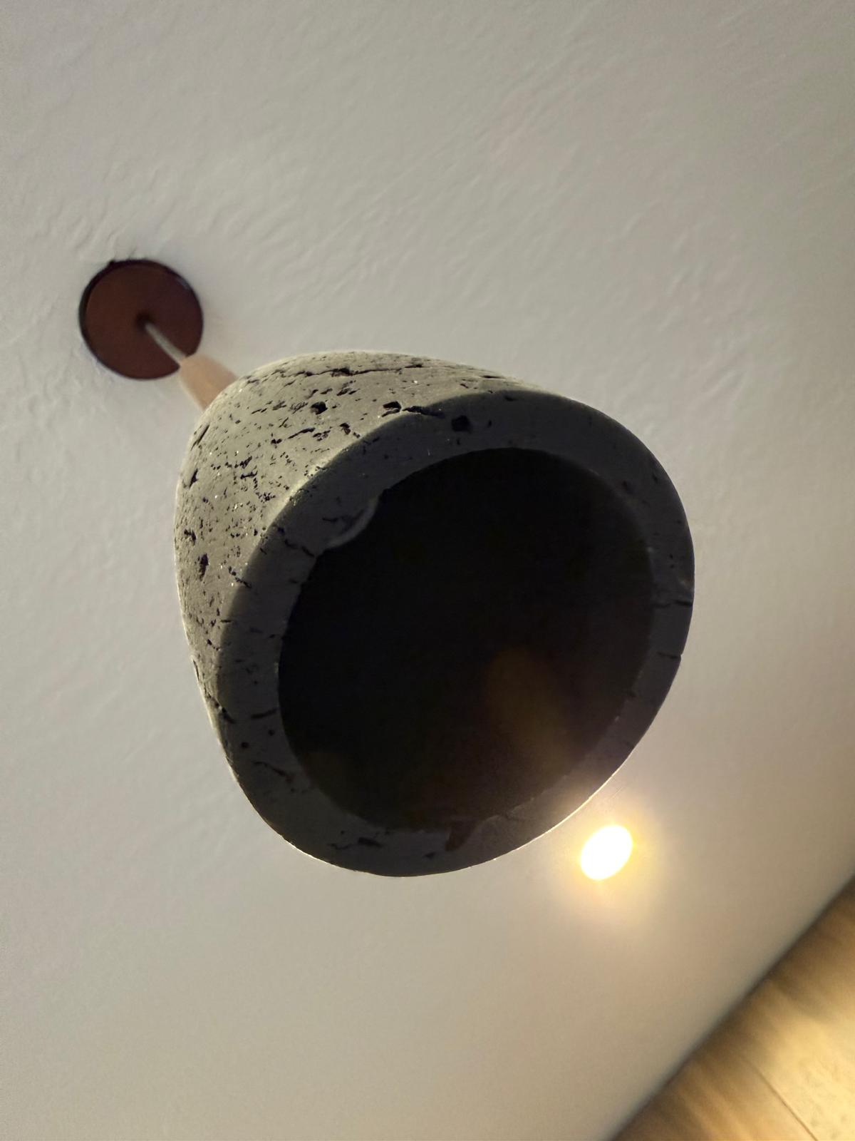 Travertine pendant light, just hung