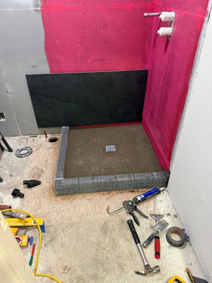 Shower pan formed and ready for tile